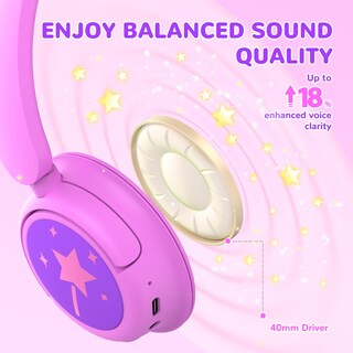 Foto 4 | Foto 4 | Auriculares Bluetooth Iclever Bth22 Para Niños, 60 Horas De Reproducción, Color Magenta - Venta Internacional.