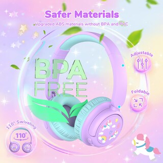 Foto 5 | Foto 5 | Auriculares Bluetooth Iclever Bth22 Para Niños, 60 Horas De Reproducción, Morado/verde - Venta Internacional.