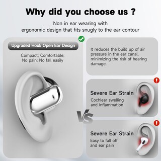 Foto 7 | Foto 7 | Auriculares Inalámbricos Euqq Open Ear Bluetooth 5.4 50 Horas De Reproducción - Venta Internacional.