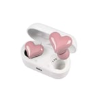 Auriculares En Forma De Corazón, Belug Bluetooth Cancelación Ruido Corazón, Blanco/rosa