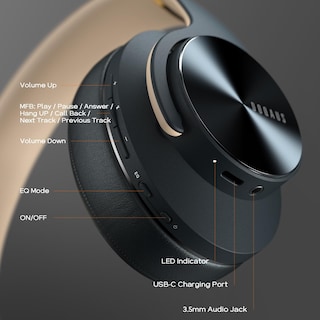 Foto 7 | Foto 7 | Auriculares Bluetooth Doqaus Para Colocar Sobre La Oreja, 90 Horas De Reproducción - Venta Internacional.