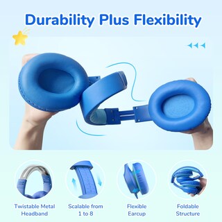 Foto 7 | Foto 7 | Auriculares Earfun K3 Kids Con Límite De Volumen Para Colocar Sobre Las Orejas, Color Azul - Venta Internacional.