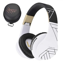 Auriculares Supraaurales Bluetooth Powerlocus Inalámbricos En Blanco Y Negro - Venta Internacional.