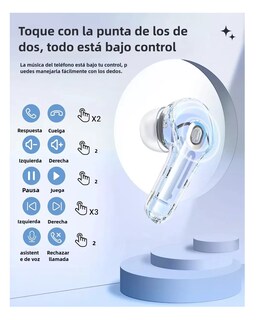 Foto 3 | Foto 3 | Audifonos Inalámbricos Belug Pantalla Digital Reducción Ruido Ipx4 Azul