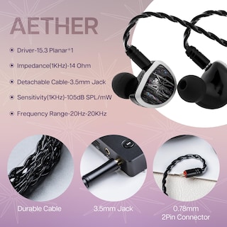 Foto 4 | Foto 4 | Monitor Intraural Linsoul Kiwi Ears Aether Con Mango Plano De 15,3 Mm - Venta Internacional.