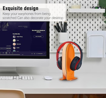 Foto 6 | Foto 6 | Soporte Para Auriculares Samdi De Madera De Arce Naranja Para Auriculares Para Juegos - Venta Internacional.