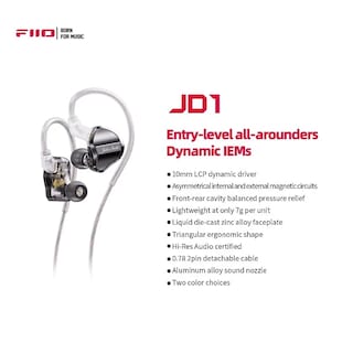Foto 5 | Foto 5 | Audífonos Hi-res De Ergonomía Monitor Con Manos Libres Fiio Jd1 Black