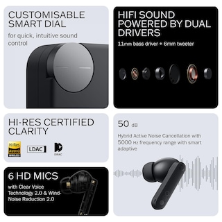Foto 2 | Foto 2 | Auriculares Inalámbricos Cmf Buds Pro 2 Hi-res Audio Con Ldac Gris Oscuro - Venta Internacional.