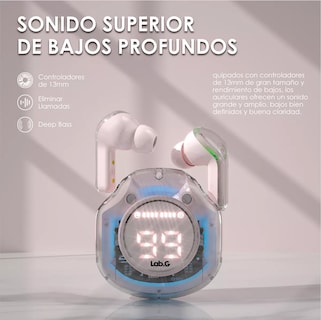 Foto 3 | Foto 3 | Audifonos Bluetooth Lab.g Con Luz Rgb Para Iphone Android Rosa Transparente