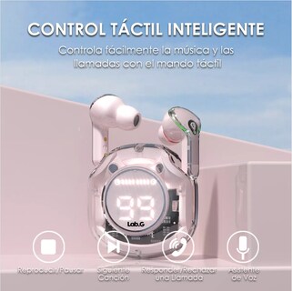 Foto 4 | Foto 4 | Audifonos Bluetooth Lab.g Con Luz Rgb Para Iphone Android Rosa Transparente