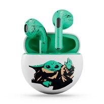 Audífonos Bt True Wireless Primus Grogu Arcus230  Duración Máx 14 Horas Con Estuche  Edición Star Wars  Blanco  Verde
