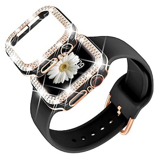 Foto 1 | Foto 1 | Venta Internacional - Dabaoza Compatible Para La Banda De Apple Watch Con Estuche De Parachoques De Brillo, Silicona De Mujeres