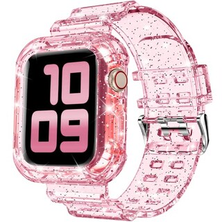 Foto 1 | Foto 1 | Venta Internacional - Dabaoza Compatible Para Clear Apple Watch Band 45 Mm 44 Mm 42 Mm Con Estuche, Girl Girl Glitter Bling Str