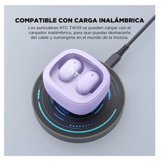 Foto 2 | Foto 2 | Auriculares Gamer Inalámbricos HTC True Wireless Earbuds 9+ BDA9 Violeta con Luz LED