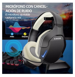 Foto 2 | Foto 2 | Audífonos Gamer Para Xbox Pc K10 Con Microfono Y Led Rgb Color Negro/beige