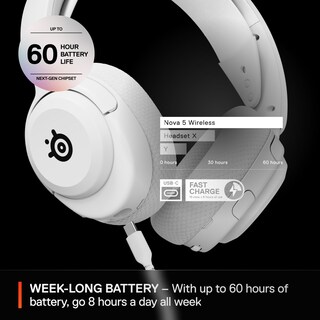Foto 5 | Foto 5 | Auriculares para Juegos Steelseries Arctis Nova 5 Inalámbricos Blancos - Venta Internacional
