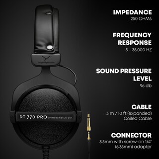 Foto 3 | Foto 3 | Auriculares Beyerdynamic Dt 770 Pro 250 Ohm Edición Negra Limitada - Venta Internacional.