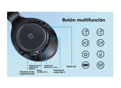 Foto 5 | Foto 5 | Audífonos Inalámbricos Bluetooth Diadema con Micrófono Negro