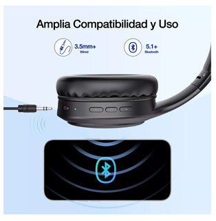 Foto 5 | Foto 5 | Audífonos Inalámbricos 1 Hora Negros con Bluetooth
