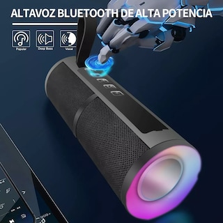 Foto 2 | Foto 2 | Altavoz Bluetooth Portátil Bocina Impermeable con Luces Rgb Eo Safe Imports color Negro