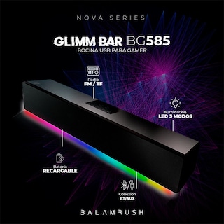 Foto 4 | Foto 4 | Bocina Gamer Balam Rush Glimm Bar Bg585 Led Bluetooth 3.5mm Br-936958 Color Negro