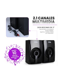 Foto 6 | Foto 6 | Mini Componente de 3 Bocinas Fol Fs-p240 color Negro