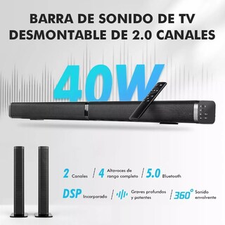 Foto 6 | Foto 6 | Barra de Sonido Cine En Casa Desmontable Bluetooth Negro