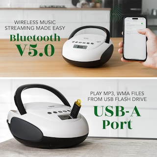 Foto 5 | Foto 5 | Reproductor De Cd Boombox Tyler Tau107 Con Radio Fm, Bluetooth Y Usb - Venta Internacional.