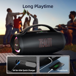 Foto 7 | Foto 7 | Altavoz Bluetooth Zealot 2025 160 W Rms 36000 Mah Ipx6 Resistente Al Agua - Venta Internacional.