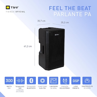 Foto 6 | Foto 6 | Bocina Pa Activa Thonet & Vander – 300w Rms Bluetooth 5.0 Tws Woofer 12'' Dsp Bass Reflex