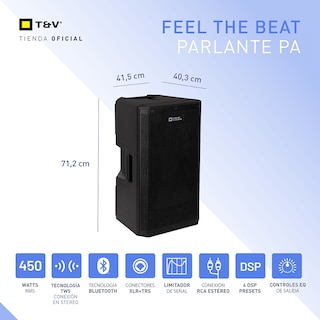Foto 6 | Foto 6 | Bocina Pa Activa Thonet & Vander – 450w Rms  Bluetooth 5.0  Tws  Woofer 15''  Dsp  Bass Reflex