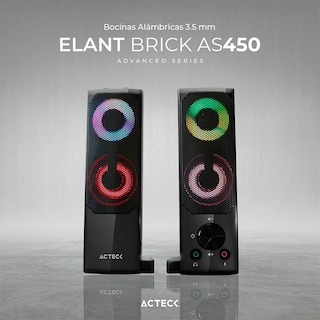 Foto 2 | Foto 2 | Bocinas Acteck Ac-935258 Negro Elant Brick As450 Alámbrica USB 3.5mm Iluminación Led
