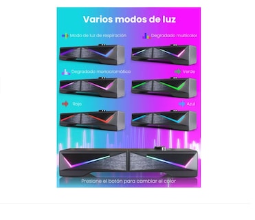 Foto 3 | Foto 3 | Xtellar Bocinas Con Rgb,para Pc/tv Gamer,desmontable Altavoz