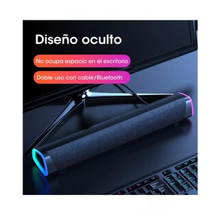 Foto 3 | Foto 3 | Bocina Bluetooth 5.0 Para Pc Laptop Gamer Led Color Negro Morado
