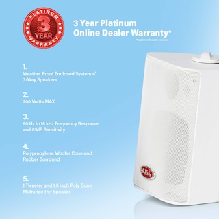 Foto 3 | Foto 3 | Altavoz Boss Audio Mr4,3w 200w 3 Way Marine 4'' Blanco - Venta Internacional.