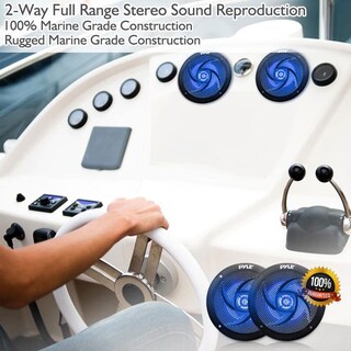 Foto 3 | Foto 3 | Altavoces Marinos Pyle Plmrs43bl De 4 Pulgadas, 2 Vías Y 100 W Con Luces Led - Venta Internacional.