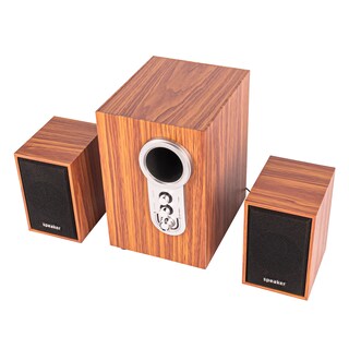 Foto 1 | Foto 1 | Minicomponente Genérica Minimalista Retro Diseño Tipo Madera Con Subwoofer Conexión USB Y AUX 3.5