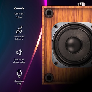 Foto 2 | Foto 2 | Minicomponente Genérica Minimalista Retro Diseño Tipo Madera Con Subwoofer Conexión USB Y AUX 3.5