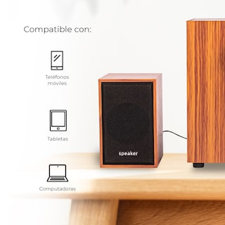Foto 3 | Foto 3 | Minicomponente Genérica Minimalista Retro Diseño Tipo Madera Con Subwoofer Conexión USB Y AUX 3.5
