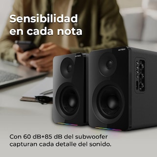 Foto 2 | Foto 2 | Bocinas Acteck Dynamic Exact R Bs700 Inalambrico Sonido 2.0 Bluetooth 5.3 50w Rms Iluminacion Rgb Negro