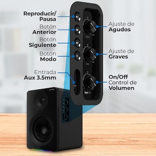 Foto 3 | Foto 3 | Bocinas Acteck Dynamic Exact R Bs700 Inalambrico Sonido 2.0 Bluetooth 5.3 50w Rms Iluminacion Rgb Negro
