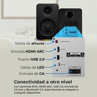 Foto 5 | Foto 5 | Bocinas Acteck Dynamic Exact R Bs700 Inalambrico Sonido 2.0 Bluetooth 5.3 50w Rms Iluminacion Rgb Negro