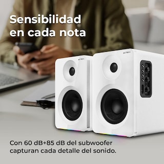 Foto 3 | Foto 3 | Bocinas Acteck Dynamic Exact R Bs700 Inalámbrico Sonido 2.0 Bluetooth 5.3 50w Rms Iluminacion Rgb Blanco