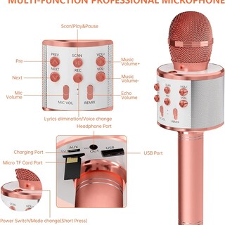 Foto 3 | Foto 3 | Venta Internacional-Micrófono Inalámbrico Generic para Karaoke con Bluetooth