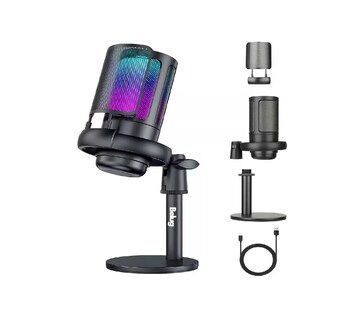 Foto 1 | Foto 1 | Micrófonos Usb Rgb Condensador Cardioide para Pc / Tel Gamer Negro