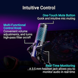 Foto 6 | Foto 6 | Micrófono Asus Rog Carnyx Usb Gaming 192 Khz/24 Bits Negro - Venta Internacional.