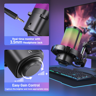 Foto 5 | Foto 5 | Micrófono Usb Uhuru Um2s Gaming Para Pc Con Podcast Rgb Ps4/5 - Venta Internacional.
