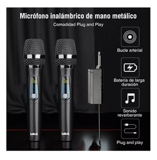 Foto 3 | Foto 3 | Micrófono Inalámbrico Lab.g Profesional Karaoke Kit 2 Pcs Universal, Color Negro
