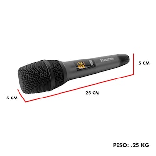 Foto 4 | Foto 4 | Set Profesional 2 Micrófonos Inalámbricos Uhf 70m Steelpro Color Negro