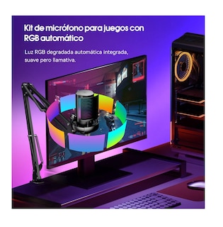 Foto 4 | Foto 4 | Micrófono Condensador Rgb Gamer Usb Para Pc Podcast Audio Negro